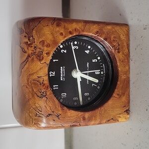 Vintage Staiger Alarm Clock encased in a hard wood MCM Germany